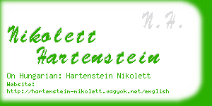 nikolett hartenstein business card